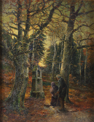 Клевер Юлий Юльевич старший. Закат. У придорожной божницы